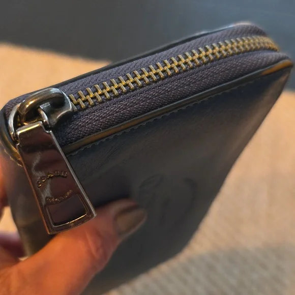 Coach Midnight Blue Leather Zip Wallet - Picture 3 of 7